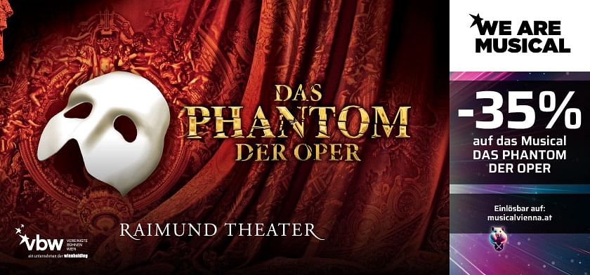 35% auf das Musical DAS PHANTOM DER OPER