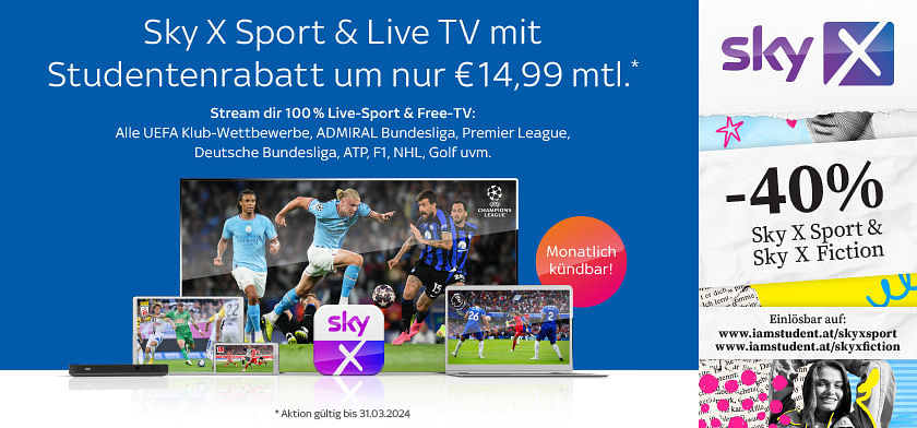 -40% Sky X Sport & Sky X Fiction