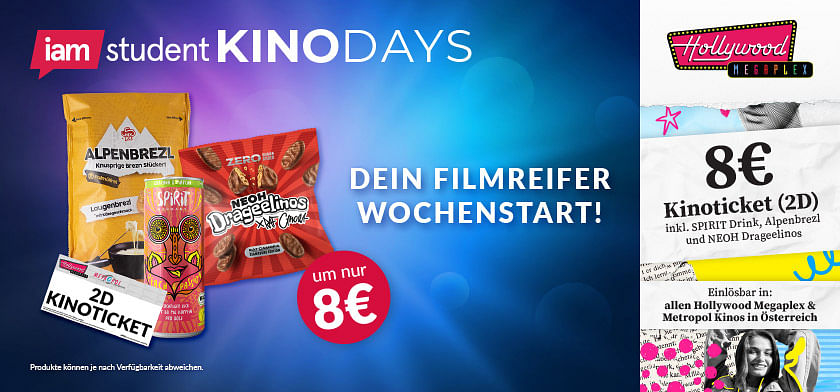 8€ Kinoticket (2D) inkl. SPIRIT Drink, Alpenbrezl und NEOH Drageelinos