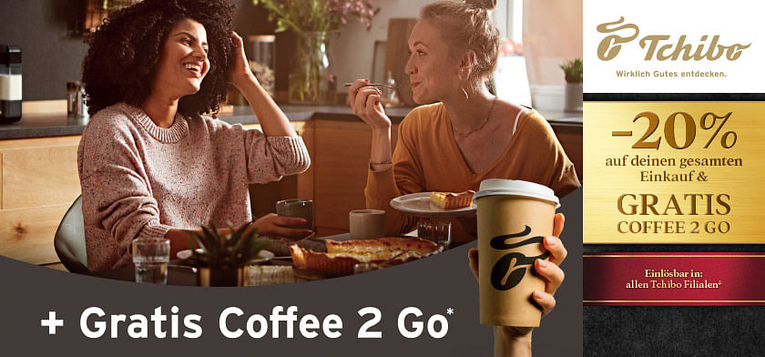 20% auf deinen gesamten Einkauf & GRATIS COFFEE 2 GO