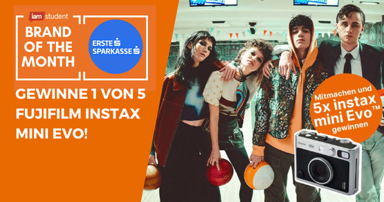 Gewinne 5x1 FUJIFILM instax mini Evo™ Sofortbildkamera inkl. Zubehör!