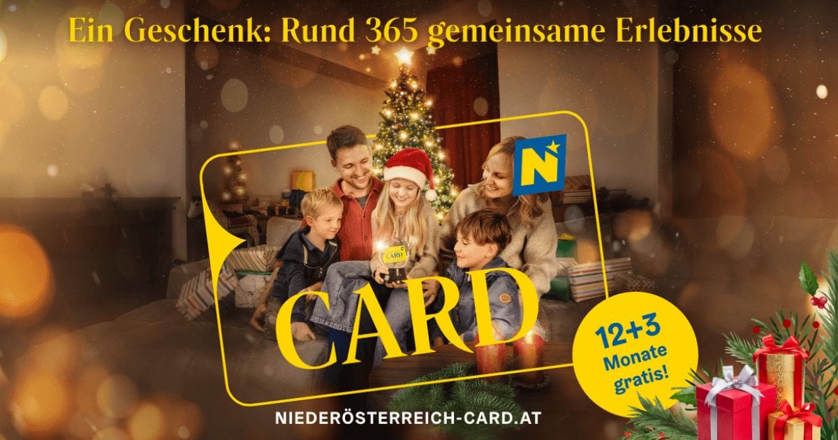 Türchen 4: Gewinne 2x2 Niederösterreich-CARDs – und spare rund 3.500€!