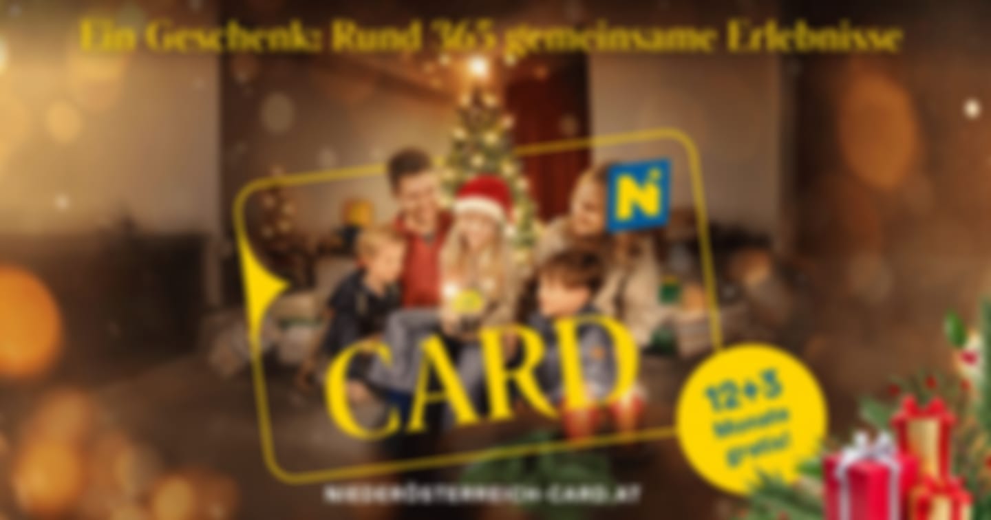 Türchen 4: Gewinne 2x2 Niederösterreich-CARDs – und spare rund 3.500€!
