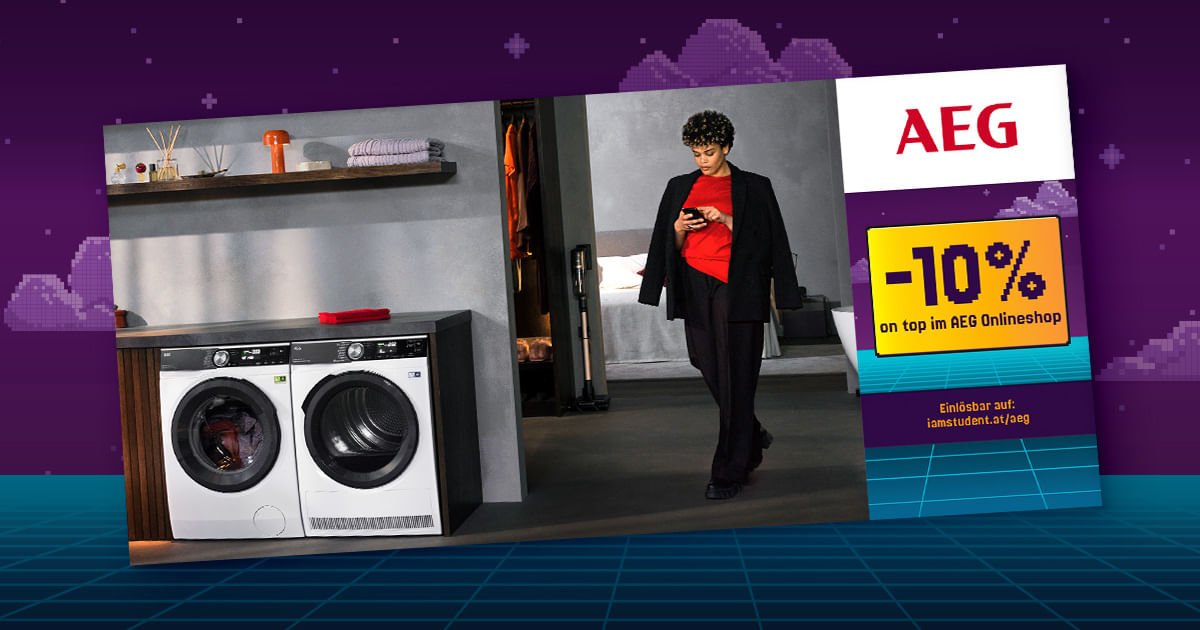 Bis zu 31% Studentenrabatt auf alles im AEG Onlineshop + 10% Ersparnis on top!