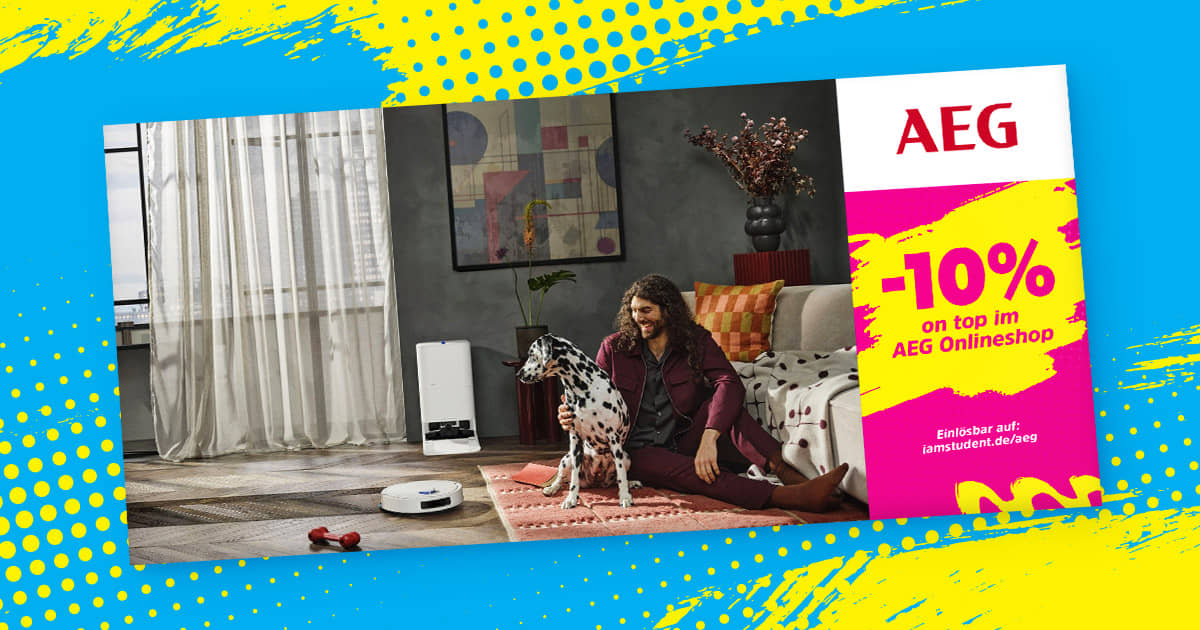 Bis zu 31% Studentenrabatt auf alles im AEG Onlineshop + 10% Ersparnis on top!