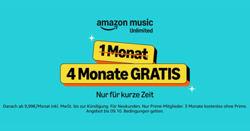 Nur für kurze Zeit: 4 Monate GRATIS Amazon Music Unlimited abstauben!