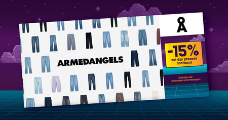 ARMEDANGELS – made to make a difference: Im Onlineshop des nachhaltigen Labels entdeckst du jede Menge zeitlose, umweltfreundliche Fashion. Erhalte mit Aktion aus dem neuen Gutscheinheft 15% Studentenrabatt auf alles!