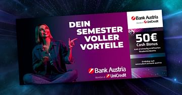 50€ Cash Bonus zum erstmalig eröffneten Studentenkonto