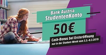 50€ geschenkt bei der STUDENT WEEK Aktion der Bank Austria!