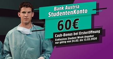 Hol dir dein 60€ Student Week Special der Bank Austria