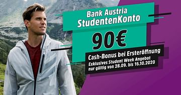 90€ geschenkt bei der STUDENT WEEK Aktion der Bank Austria!