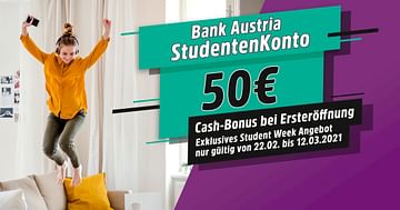 50€ geschenkt bei der STUDENT WEEK Aktion der Bank Austria!