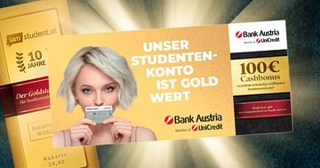 Bank Austria Studentenrabatt: 100€ Cashbonus zum erstmalig eröffneten Studentenkonto*