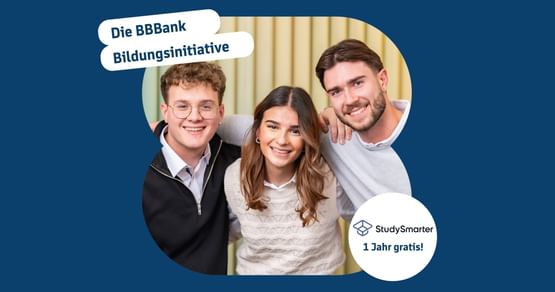 Eröffne dein kostenloses Junges Konto bei der BBBank, erhalte bis zu 150€ Startprämie und on top 1 Jahr gratis Premium-Zugang zu StudySmarter! So lernst du effizienter, organisierst dich besser und bist perfekt auf Prüfungen vorbereitet.