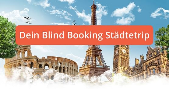 Der absolute Reisetrend heißt Blind Booking: Du buchst deinen Städtetrip, aber das Reiseziel wird dir erst kurz vorher verraten. Unser blookery Studentenrabatt bringt dir 55€ Nachlass auf deine Flug + Hotel-Buchung in eine tolle europäische Stadt!