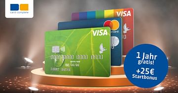 1 Jahr gratis Kreditkarte + 25€ Startbonus mit dem card complete Studentenrabatt