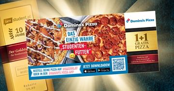 1+1 gratis Pizza mit dem Domino's Pizza Wien Studentenrabatt