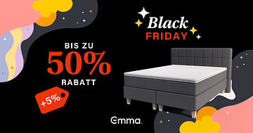 Während der Black Weeks mit Emma bis zu 53% Studentenrabatt auf Betten, Matratzen und Co. sichern!