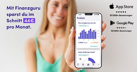 Die App Finanzguru ist dein smarter Helfer, um als Studi stets den Überblick über deine Finanzen zu behalten. Hol dir jetzt mit Studentenrabatt 3 Monate gratis Finanzguru Plus und profitiere von allen Premium-Funktionen - ohne Bindung!