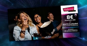 Mit Hollywood Megaplex Studentenrabatt Kinoticket für nur 8€ oder gratis Snackpaket abkassieren!