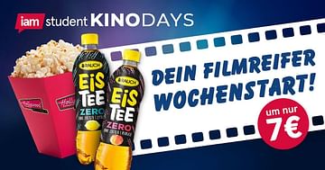 iamstudent KinoDays im Hollywood Megaplex: Kinoticket (2D), kleines Popcorn & Getränk für nur 7€