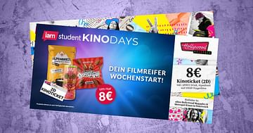 Die iamstudent KinoDays: Kinoticket (2D) inkl. SPIRIT Drink, Alpenbrezl und NEOH Drageelinos um 8€!