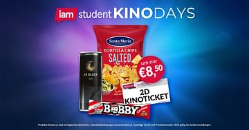 Die iamstudent KinoDays 2024: Kinoticket, Drink und 2 Snacks für nur 8,50€!