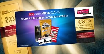 Die iamstudent KinoDays 2024: Kinoticket, Drink und 2 Snacks für nur 8,50€!