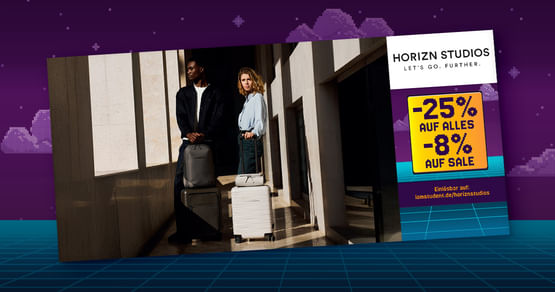 Mit ihren schicken Koffern und Taschen begeistern die Horizn Studios jeden stilbewussten Reisefan. Spare mit Studentenrabatt aus dem neuen Gutscheinheft 25% auf den gesamten Onlineshop!