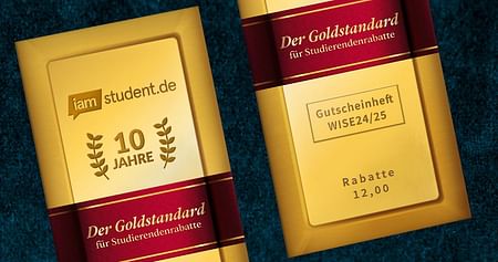 Zu unserem 10-jährigen Jubiläum bringen wir dir den Goldstandard in Sachen Studentenrabatte! Jede Menge Ermäßigungen gemeinsam in einem Heft winken exklusiv für dich im neuen Gutscheinheft zum Wintersemester. Hier gratis downloaden!