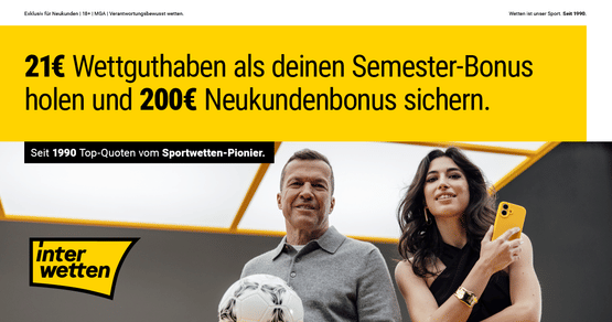 Interwetten Freizeit-Rabatt für Studenten