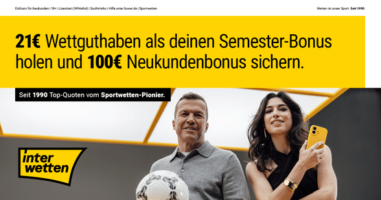 Interwetten Freizeit-Rabatt für Studenten