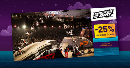 Die wildeste Freestyle-Show ist zurück und kommt nach Wien, Linz, Graz, Innsbruck, Salzburg und Klagenfurt. Hol dir Tickets für das "Masters of Dirt – die Österreich Tour 2026" mit 25% Studentenrabatt aus dem neuen Gutscheinheft!