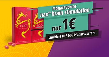 Ein Monatsvorrat nao® brain stimulation für nur 1€