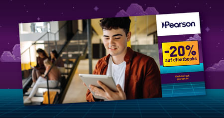 Hol dir mit Studentenrabatt aus dem neuen Gutscheinheft 20% Nachlass auf eTexbooks von Pearson. Hier findest du jede Menge Fachbücher, die du fürs Studium brauchst – mit KI-Hilfe, Notizen, Highlights, Audio und Sofortübersetzungen!