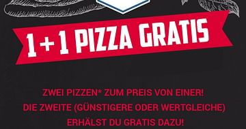 1+1 gratis Pizza Gutschein bei Pizza Mann