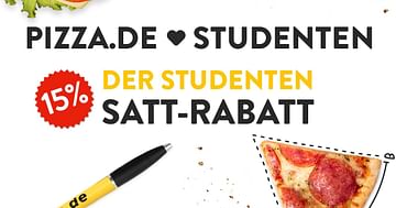 -15% Gutschein bei pizza.de: Studenten-Satt-Rabatt