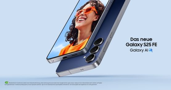 Hol dir 15% Studentenrabatt auf das neue Galaxy S25 FE und bis zu 450€ beim Altgeräteintausch oder gratis Buds3 FE! Außerdem: Galaxy Tab S11 mit -15% und mit mind. 770€ Altgeräteeintausch & gratis Book Cover Keyboard Slim* - nur bis 6.10.* 