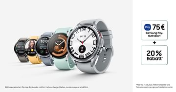 Knaller-Angebot bis 31.8.: Galaxy Watch6 | Watch6 Classic vorbestellen und 20% Rabatt sichern*