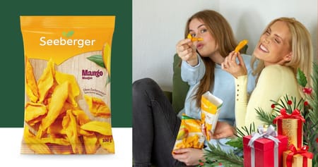 #adventskalendertürchen Seeberger bringt dir leckere und natürliche Weihnachtssnacks in Hülle und Fülle: Mit unserer Adventskalender-Aktion erhältst du Mango Trockenfrüchte im Wert von 3,99€ kostenlos zu deiner Bestellung!