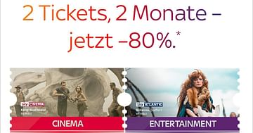 Zwei Monate Sky Entertainment & Sky Cinema für einmalig 9,99€ bei Sky Ticket