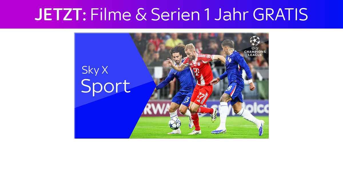 Sky X Sport & Live TV statt 35,99€ mit Rabattcode um nur 25€ mtl. - monatlich kündbar*