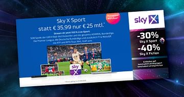 Sky X Sport & Free TV statt 35,99€ mit Studentenrabatt für nur 25€ mtl. – monatlich kündbar*