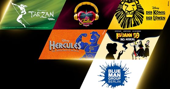 Disneys DER KÖNIG DER LÖWEN, Disneys TARZAN, die BLUE MAN GROUP etc. - die genialsten Stage Entertainment Musicals in Hamburg, Berlin und Stuttgart gibts ganz neu mit dem Young Ticket* schon ab 39€ - oder mit bis zu 35% Studentenrabatt**!