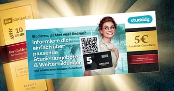 In nur 30 Sekunden studddy Fragebogen ausfüllen und 5€ Amazon-Gutschein sichern!