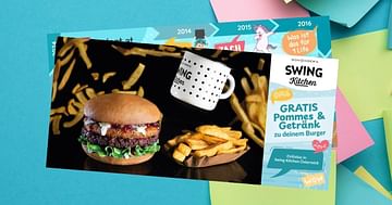 Mit Swing Kitchen Studentenrabatt gratis Pommes und Getränk zu deinem Burger erhalten!