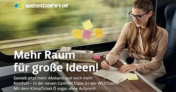 Mit WESTbahn Studentenrabatt mega Benefits für Klimaticket-Besitzer kassieren