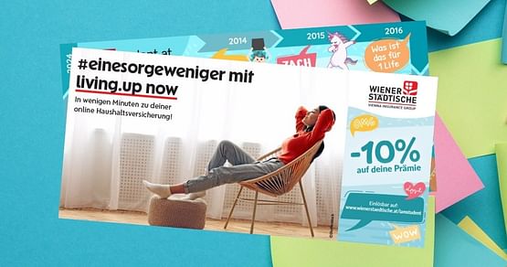 #einesorgeweniger mit living.up bzw. living.up now - deinen Online-Haushaltsversicherungen der Wiener Städtischen! Mit Studentenrabatt aus dem aktuellen Gutscheinheft bekommst du jetzt 10% Nachlass auf die Prämie.