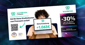 30% Studentenrabatt auf die Online-Steuererklärung bei Wundertax