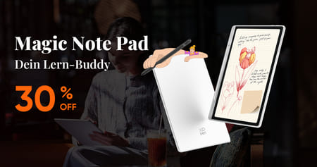 Deine Allrounder von XPPen zum Hammerpreis: Sichere dir das Magic Note Pad – die perfekte Kombination aus digitalem Notizbuch, E-Reader und Tablet – sowie alle weiteren Zeichentablets, Grafikdisplays & Co. mit 30% Schülerrabatt!